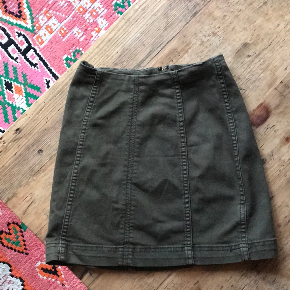 Free People Olive Mini Skirt